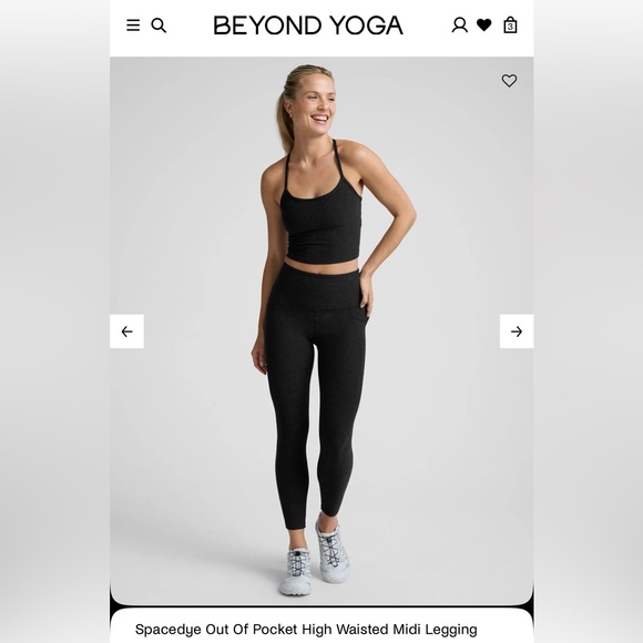 Beyond Yoga Pants - Spacedye Out Of Pocket High Waisted Midi Legging - Darkest Night